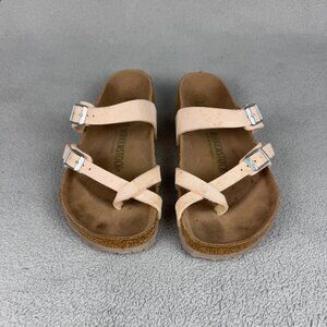 Birkenstock Womens 37 US 6 Mayari Vegan Beige Strappy Sandals